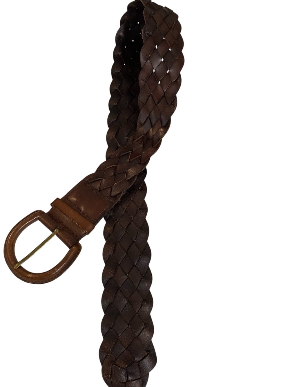 Women's Banana Republic Brown Leather Braided Belt Size XS - Picture 7 of 9